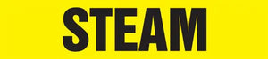 Self-Stick Pipe Marker, STEAM, fits 3/4" to 1 1/4" pipe diameter, Adhesive Vinyl, Black/Yellow