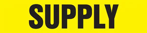 Snap Tite Pipe Marker, SUPPLY, fits 2 1/4" to 3" pipe diameter, Vinyl Plastic, Black/Yellow