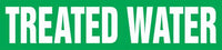 Self-Stick Pipe Marker, TREATED WATER, fits 3/4" to 1 1/4" pipe diameter, Adhesive Vinyl, White/Green