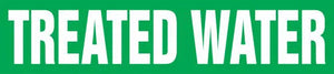 Self-Stick Pipe Marker, TREATED WATER, fits 3/4" to 1 1/4" pipe diameter, Adhesive Vinyl, White/Green