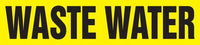 Snap Tite Pipe Marker, WASTE WATER, fits 3 1/4" to 5" pipe diameter, Vinyl Plastic, Black/Yellow