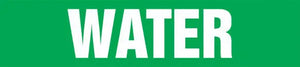 Self-Stick Pipe Marker, WATER, fits 3/4" to 1 1/4" pipe diameter, Adhesive Vinyl, White/Green