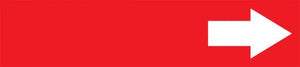 Self-Stick Pipe Marker, (Arrow), fits 2 1/2" to 6" pipe diameter, Adhesive Vinyl, White/Red