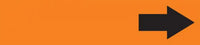 Snap Tite Pipe Marker, (Arrow), fits 3 1/4" to 5" pipe diameter, Vinyl Plastic, Black/Orange