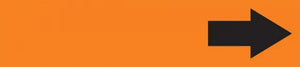 Snap Tite Pipe Marker, (Arrow), fits 2 1/4" to 3" pipe diameter, Vinyl Plastic, Black/Orange