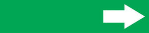 Self-Stick Pipe Marker, (Arrow), fits 1 1/2" to 2" pipe diameter, Adhesive Vinyl, White/Green