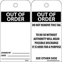TAGS, OUT OF ORDER, 6X3, UNRIP VINYL, 25/PK