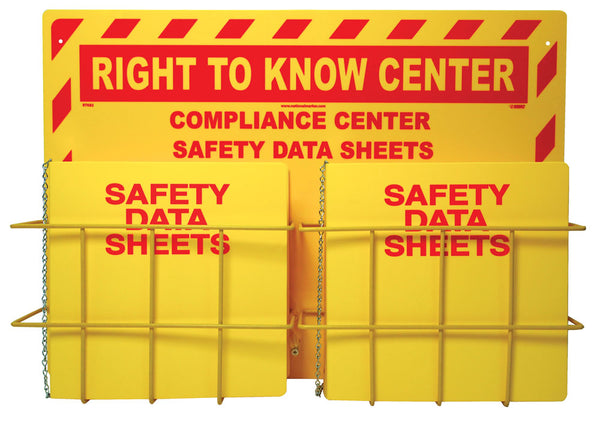 RTK CENTER, 20 x 31, 2 BASKETS, 2 RTK60 BINDERS AND CHAINS, RED ON YELLOW, 3MM HEAVY DUTY RIGID PLASTIC