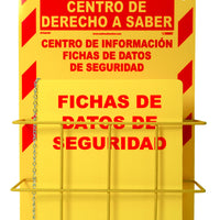 SPANISH RTK CENTER, 20 x 16, 1 BASKET, 1 RTK61SP BINDER AND CHAIN, RED ON YELLOW, 3MM HEAVY DUTY RIGID PLASTIC