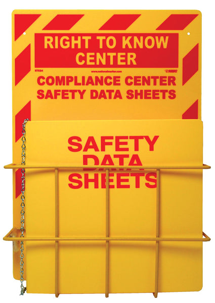 RTK CENTER, 20 x 16, 1 BASKET, 1 RTK62 BINDER AND CHAIN, RED ON YELLOW, 3MM HEAVY DUTY RIGID PLASTIC