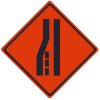 TRAFFIC, MERGE RIGHT SYMBOL, 36X36, ROLL UP SIGN, MICROPRISMATIC REFLECTIVE MATERIAL