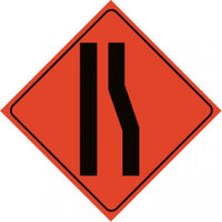 TRAFFIC, MERGE LEFT SYMBOL, 48X48, ROLL UP SIGN, REFLECTIVE VINYL MATERIAL