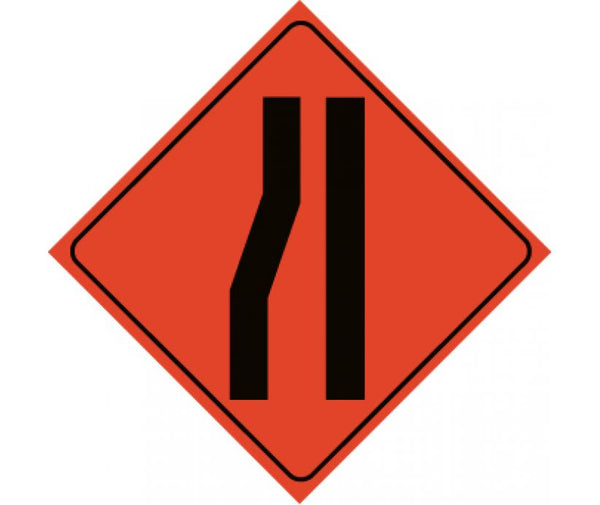 TRAFFIC, MERGE RIGHT SYMBOL, 48X48, ROLL UP SIGN, REFLECTIVE VINYL MATERIAL