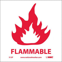 FLAMMABLE (W/ GRAPHIC), 7X7, RIGID PLASTIC