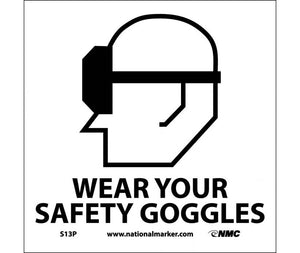 WEAR YOUR SAFETY GOGGLES (W/ GRAPHIC), 7X7, RIGID PLASTIC