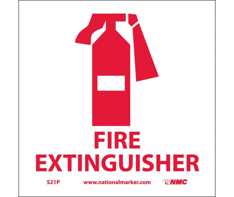 FIRE EXTINGUISHER (W/ GRAPHIC), 7X7, RIGID PLASTIC