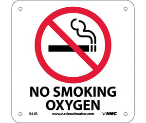 NO SMOKING OXYGEN (W/ GRAPHIC), 7X7, RIGID PLASTIC