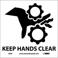 KEEP HANDS CLEAR (W/ GRAPHIC), 7X7, RIGID PLASTIC