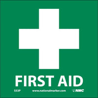 FIRST AID (W/ GRAPHIC), 7X7, RIGID PLASTIC