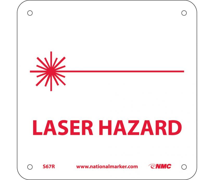 LASER HAZARD (W/ GRAPHIC), 7X7, RIGID PLASTIC