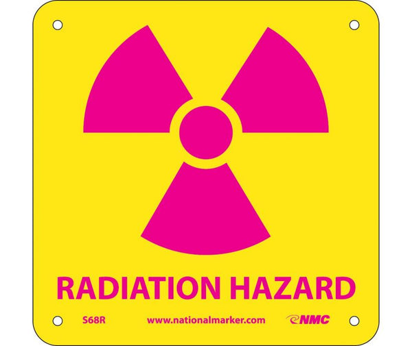 RADIATION HAZARD (W/ GRAPHIC), 7X7, RIGID PLASTIC