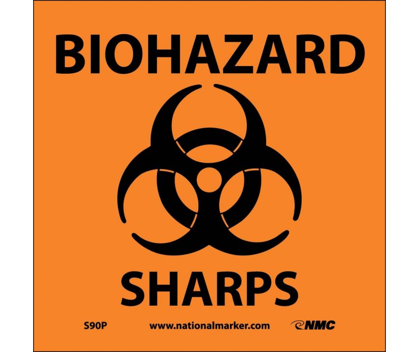 BIOHAZARD SHARPS (W/ GRAPHIC), 7X7, RIGID PLASTIC