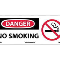 DANGER, NO SMOKING (W/GRAPHIC), 7X17, RIGID PLASTIC