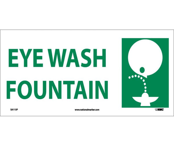 EYE WASH FOUNTAIN (W/ GRAPHIC), 7X17, PS VINYL