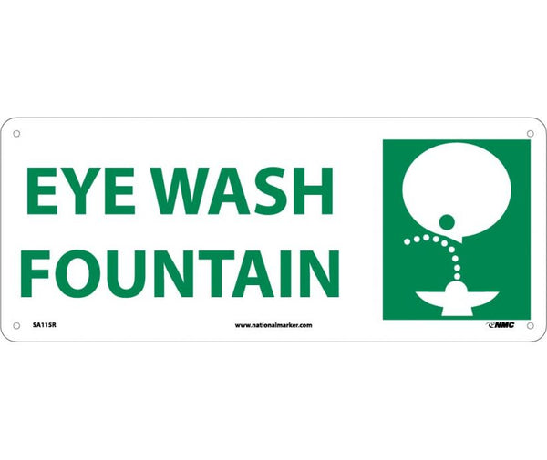 EYE WASH FOUNTAIN (W/GRAPHIC), 7X17, RIGID PLASTIC