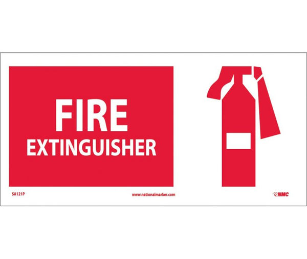 FIRE EXTINGUISHER (W/GRAPHIC), 7X17, RIGID PLASTIC