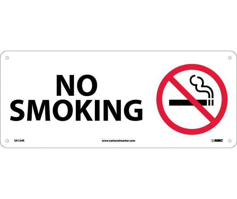 NO SMOKING (W/GRAPHIC), 7X17, RIGID PLASTIC
