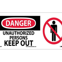 DANGER, UNAUTHORIZED PERSONS KEEP OUT (W/GRAPHIC), 7X17, RIGID PLASTIC