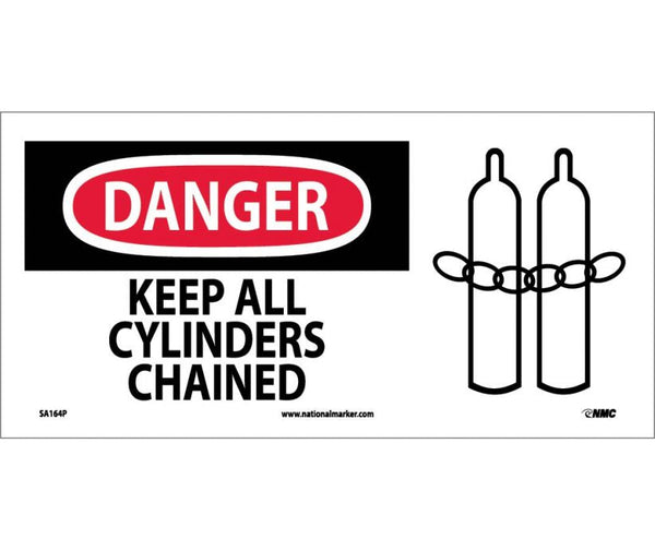 DANGER, KEEP ALL CYLINDER CHAINED (W/GRAPHIC), 7X17, RIGID PLASTIC