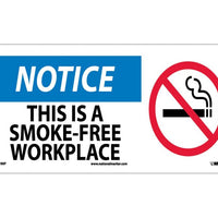 NOTICE, THIS IS A SMOKE-FREE WORKPLACE (W/ GRAPHIC), 7X17, PS VINYL