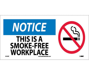 NOTICE, THIS IS A SMOKE-FREE WORKPLACE (W/ GRAPHIC), 7X17, PS VINYL
