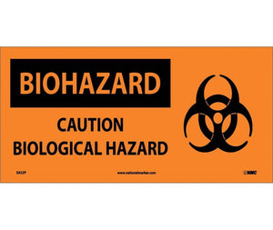 BIOHAZARD, CAUTION BIOLOGICAL HAZARD (W/ GRAPHIC), 7X17, PS VINYL