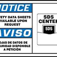 OSHA Notice Safety Label: Safety Data Sheets Available Upon Request | SBLHCM803XVE