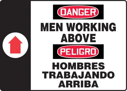 Danger Men Working Above English/Spanish 14x10 Aluminum | SBMCRT016VA