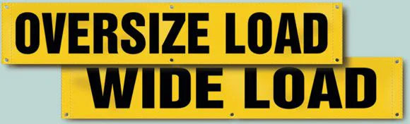 Transportation Banner, OVERSIZE LOAD WIDE LOAD (Double-sided), 12