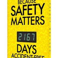 Digi-Day Electronic Safety Scoreboard, 28 X 20, Aluminum, Because Safety Matters