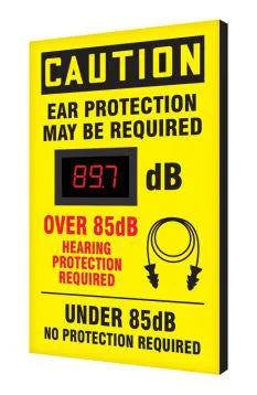 Decibel Meter Sign, CAUTION EAR PROTECTION MAY BE REQUIRED DB, 20