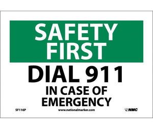 SAFETY FIRST, DIAL 911, 7X10, RIGID PLASTIC