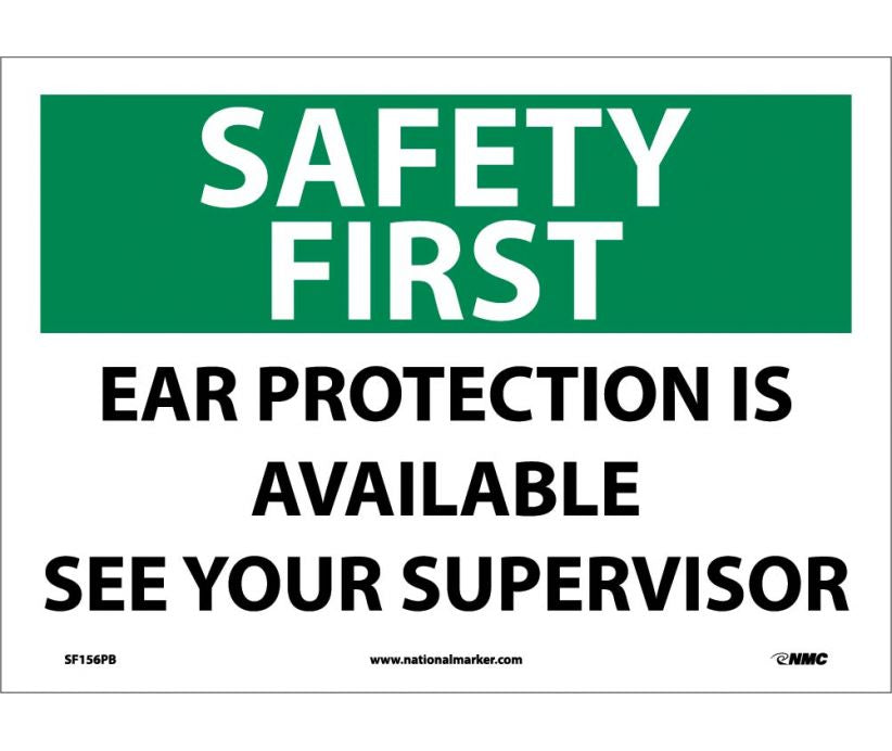 SAFETY FIRST, EYE PROTECTION MUST BE WORN IN THIS AREA, 10X14,  PS VINYL