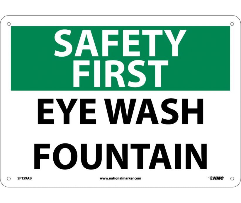 SAFETY FIRST, EYE WASH FOUNTAIN, 10X14, .040 ALUM