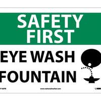 SAFETY FIRST, EYE WASH FOUNTAIN, GRAPHIC, 10X14,  PS VINYL