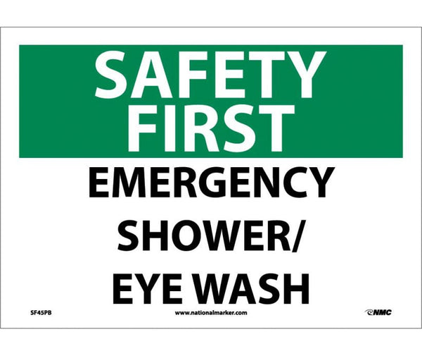 SAFETY FIRST, EMERGENCY SHOWER/EYE WASH, 10X14, RIGID PLASTIC