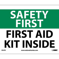 SAFETY FIRST, FIRST AID KIT INSIDE, 7X10, RIGID PLASTIC