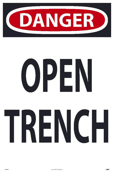 DANGER OPEN TRENCH 36 X 24 SIGN, RP