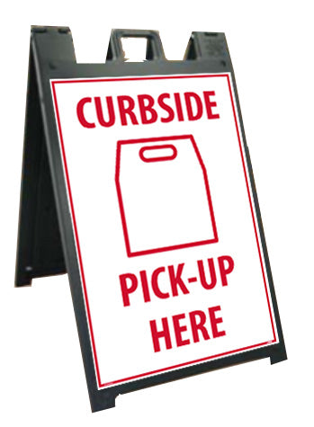 DELUXE SIDEWALK STAND AND SIGN, CURBSIDE