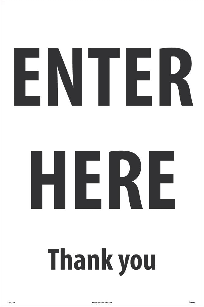 ENTER HERE, 36 X 24 COROPLAST